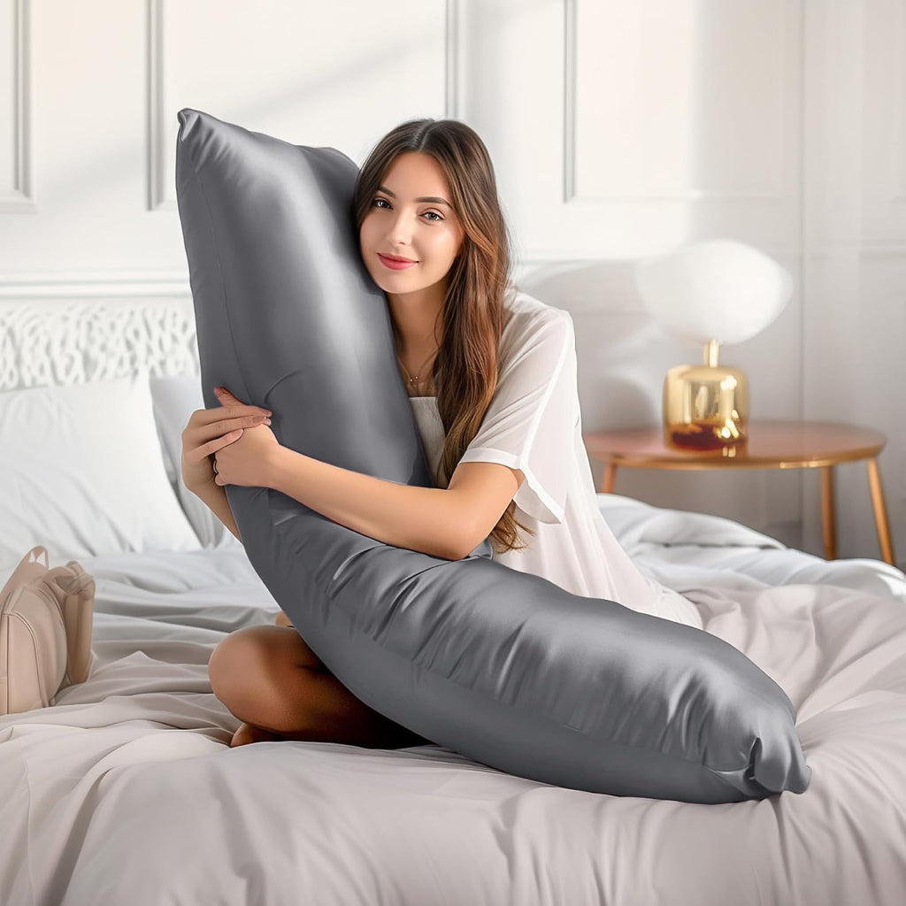 Bedelite Satin Body Pillow Cover, Super Soft and Cooling Body Pillow Pillowcase for Hair and Skin, Breathable Silky Full Long Pillowcase Co…