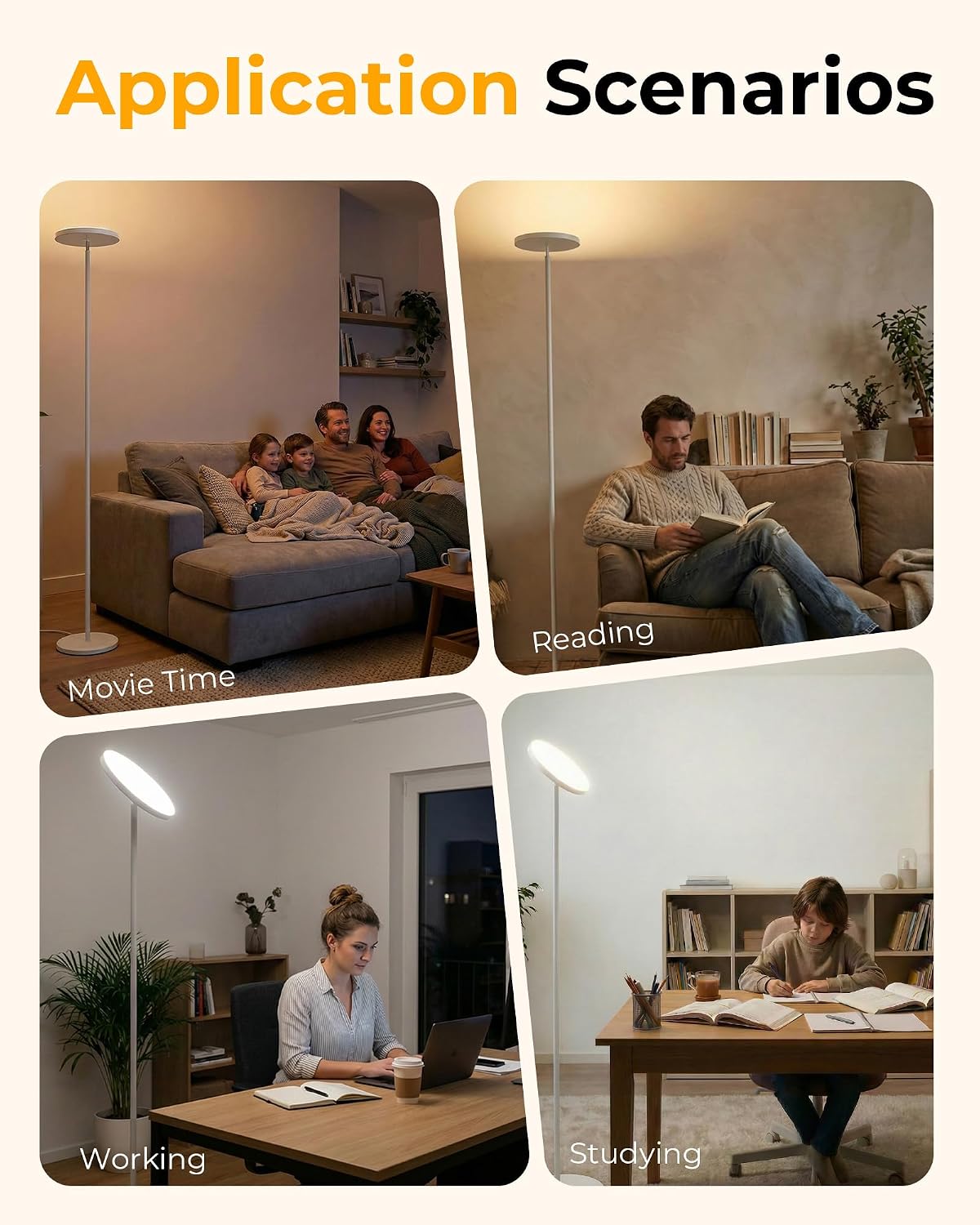 LED Floor Lamps, 2800Lm Standing Lamp Remote & Foot Switch with 1H Timer, 2700-6500K Stepless Dimmable Modern Pole Light for Bedroom…