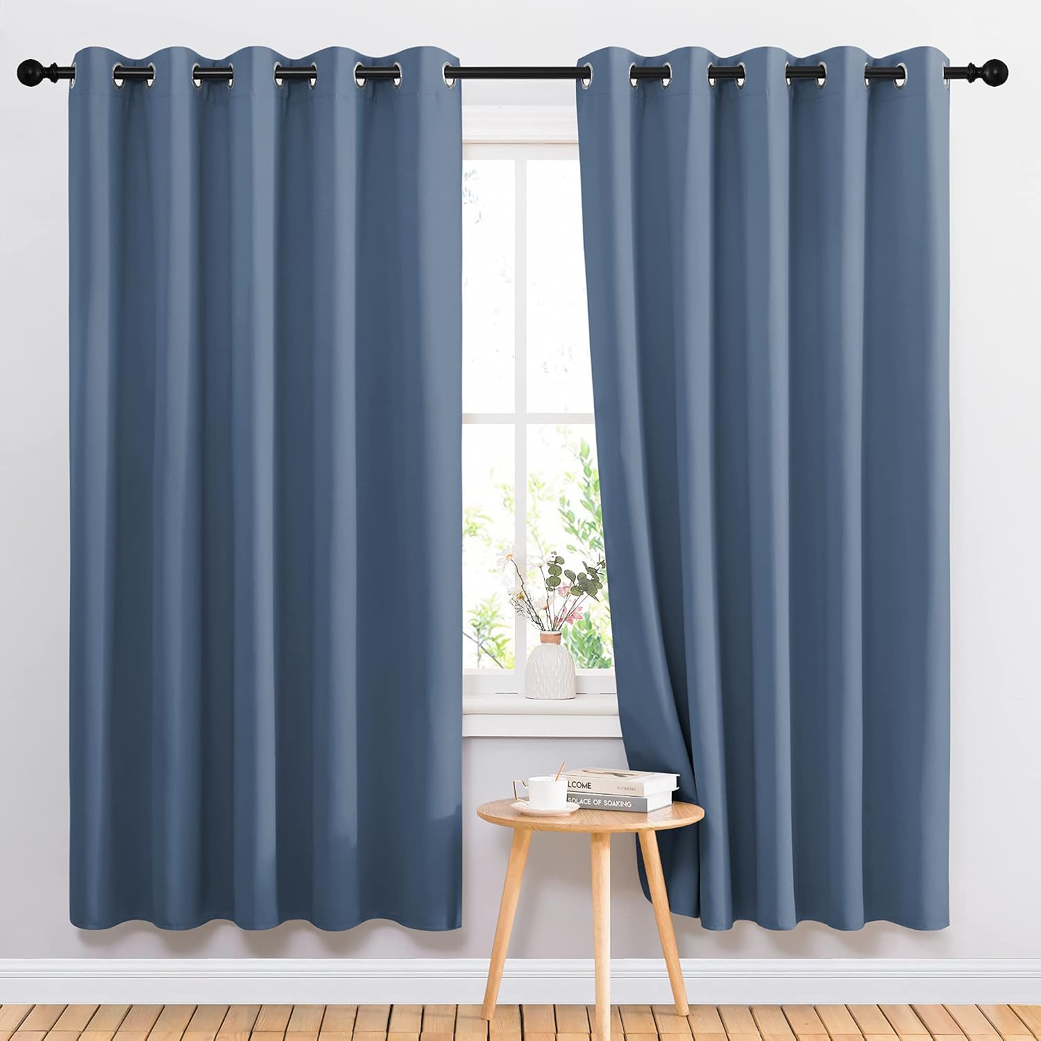 NICETOWN Blackout Curtain Drapes for Living Room - Decorative Thermal Insulated Solid Grommet Top Room Darkening Window Treatments (Stone…