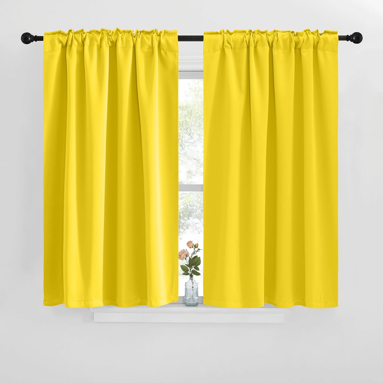 NICETOWN Window Treatment Blackout Curtains and Draperies - (Bright Pink Color) 42x40 inch, 2 Panels, Room Darkening Blackout Panel…