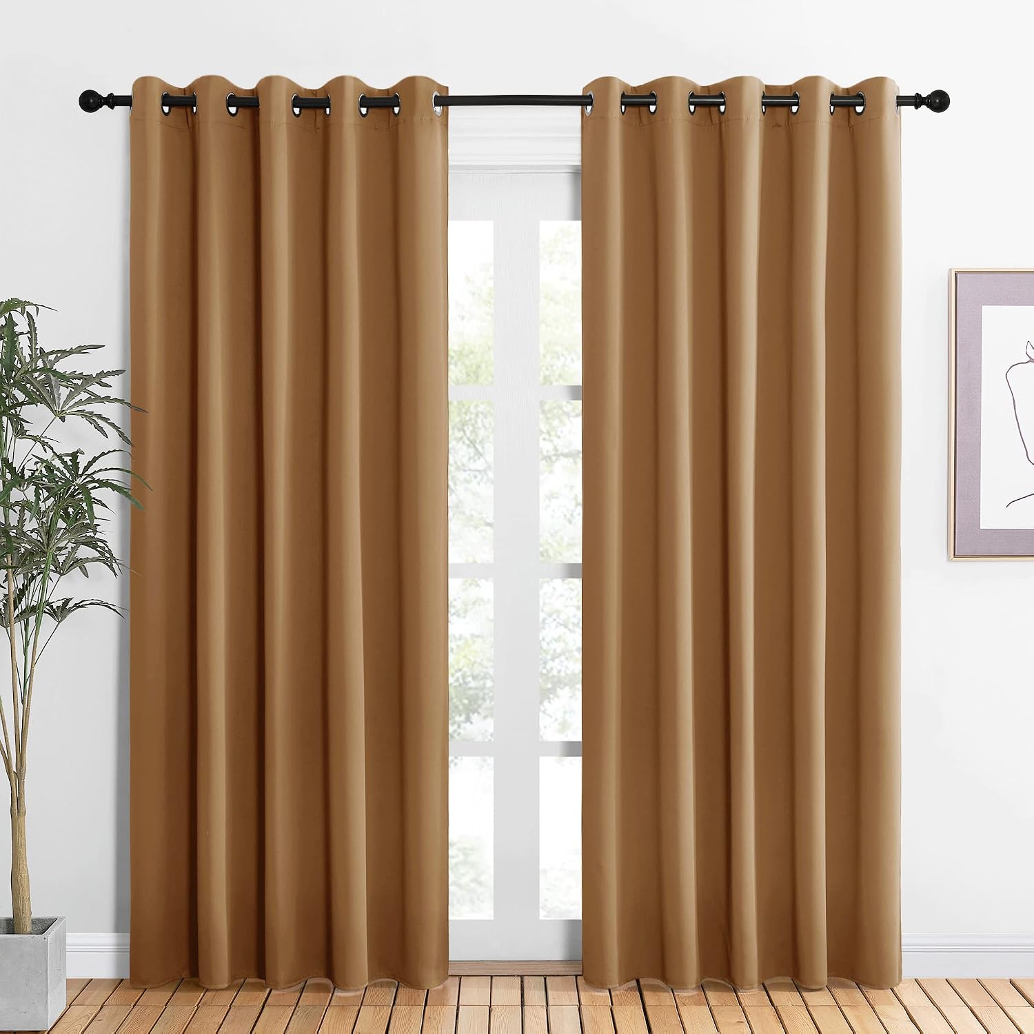 NICETOWN Blackout Draperies Curtains for Kids Room, Window Treatment Thermal Insulated Solid Grommet Blackout Drape Panels for Bedroom…