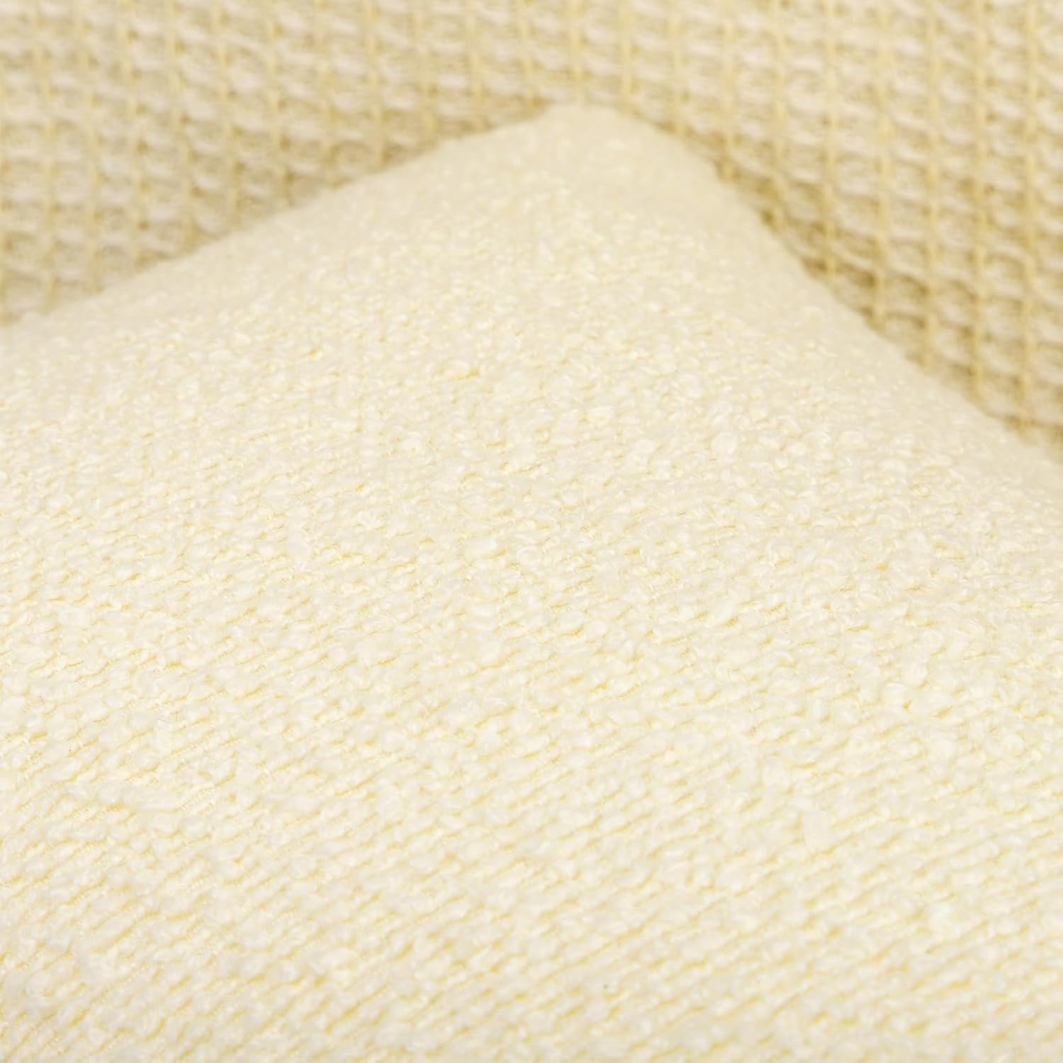 JoraLion 14x36 inch Boucle Lumbar Pillow Cover, Ivory Woven Texture Neutral Long Pillow Cover Breathable Cushion Case for Couch Sofa Bed…