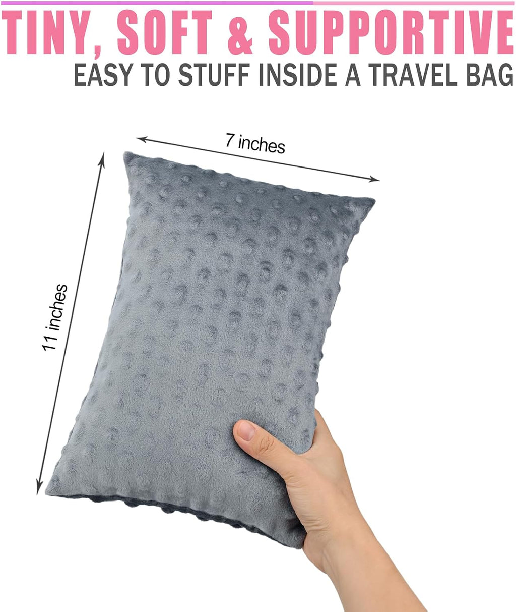 BNRendles Small Neck Pillow for Recliner Chair Neck Support Pillows Plump Adjustable Filling Nap Airplane Sleeping Little Cushion Minky Dot…