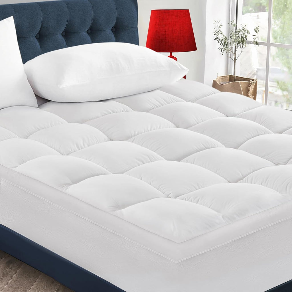 CYMULA California King Mattress Topper - Extra Thick Cooling Mattress Pad Cover for Back Pain - Soft Mattress Protector Bed Topper Pillow…