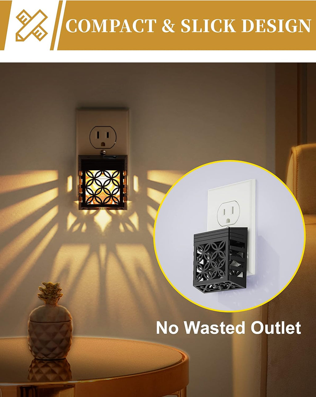 DORESshop Plug in Night Light [4 Pack], Night Lights Plug Into Wall, Dusk to Dawn Sensor, Adjustable Brightness, Decorative Nightlight…