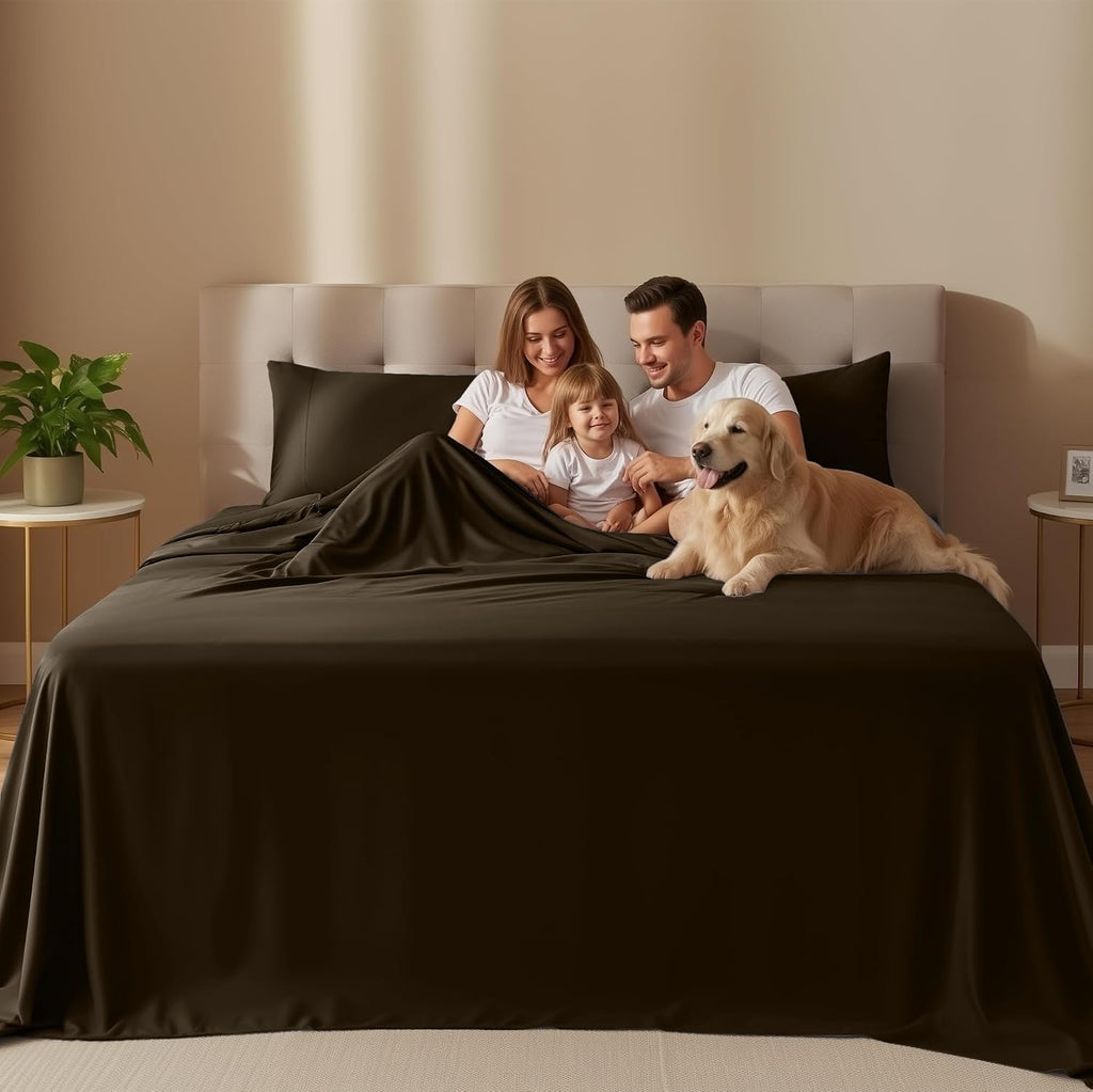 Utopiabedding Utopia Bedding King Size Sheet Set – 4 Piece Bed Sheets, Soft and Breathable Microfiber, Includes 1 Fitted Sheet, 1 Flat Shee…