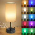 Unicozin Table Lamp,3 CCT 3000K/4500K/6500K & RGB Color Changing, Stepless Dimmable Touch Control Bedside Lamp for Reading, Ambience…