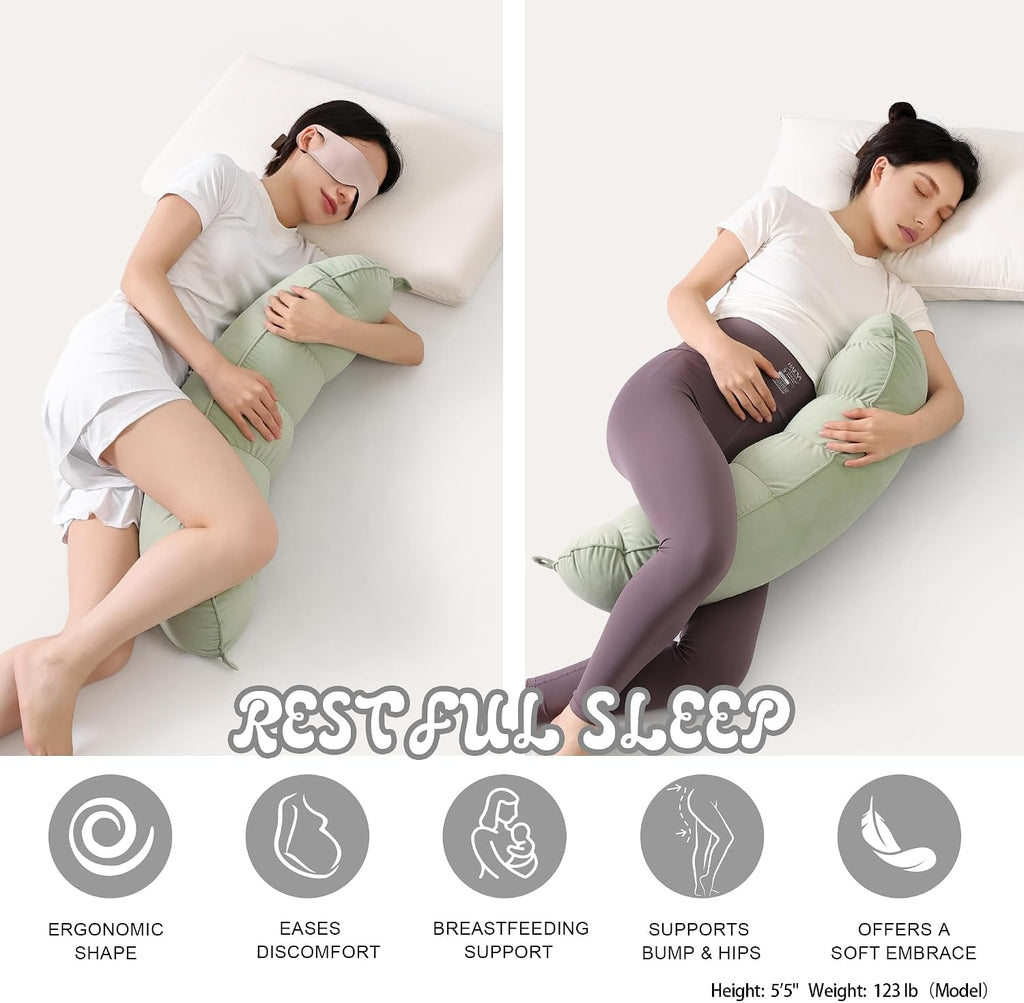 Peallow(Pat. Pend) – Long Round Body Pillow for Adults, Bolster Pillow for Sleeping, Soft and Supportive Pillow for Sleeping & Lumbar…