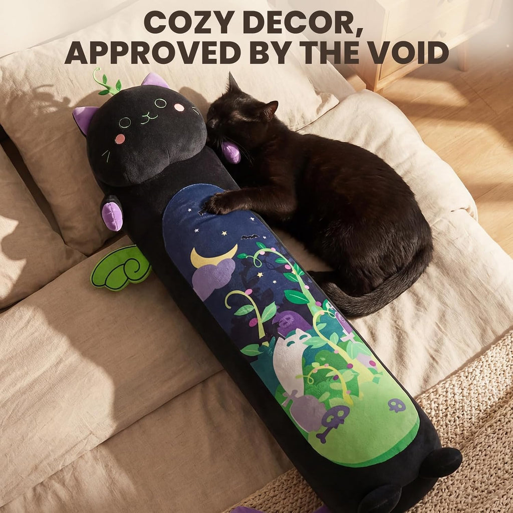 Mewaii Long Cat Plush 5 Sizes, 120% Extra Filling Giant Plushness Kids Body Pillow, Kawaii Cute Black Cat Stuffed Animals Plushies, Big…