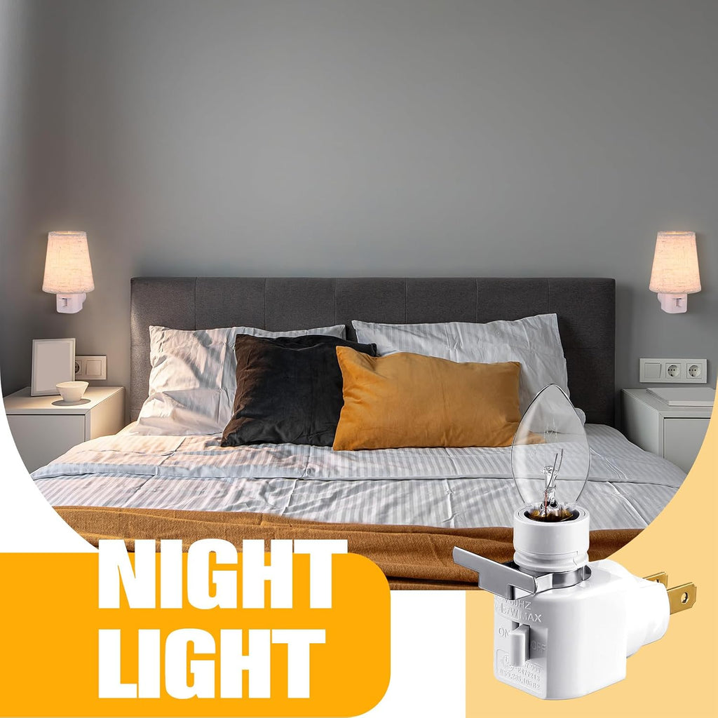 4 Pack Vintage Night Light Plug in Night Lights with On/Off Switch E12 Base Socket 360 Degree Swivel Plug LED Rustic Farmhouse Nightlight…
