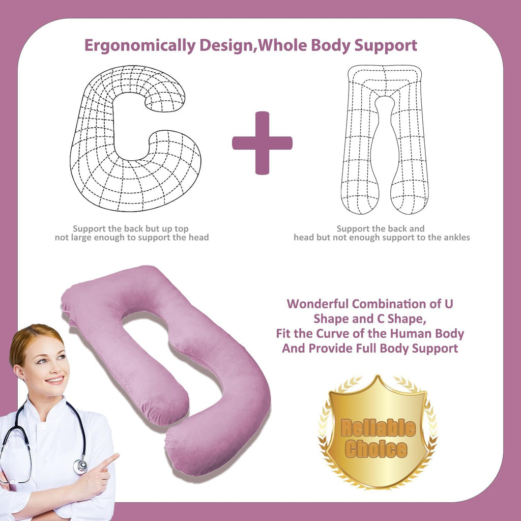 ChillingHome Chilling Home Pregnancy Pillows for Sleeping-U Shaped Full Body Pillow Maternity Pillow 58 inch-Pregnant Women Must Have with…