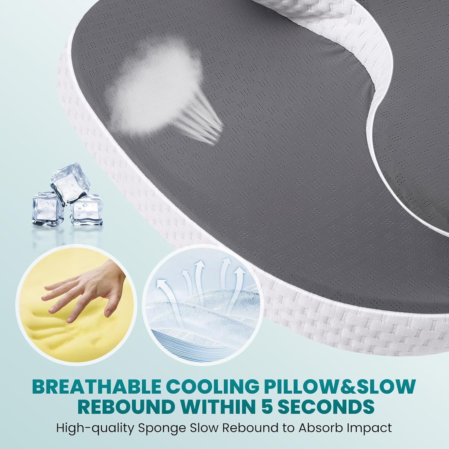 Jinxia Cervical Neck Pillow, Ergonomic Memory Foam Pillows for Neck with Breathable Pillowcase, Adjustable Contour Neck Support Pillow for…