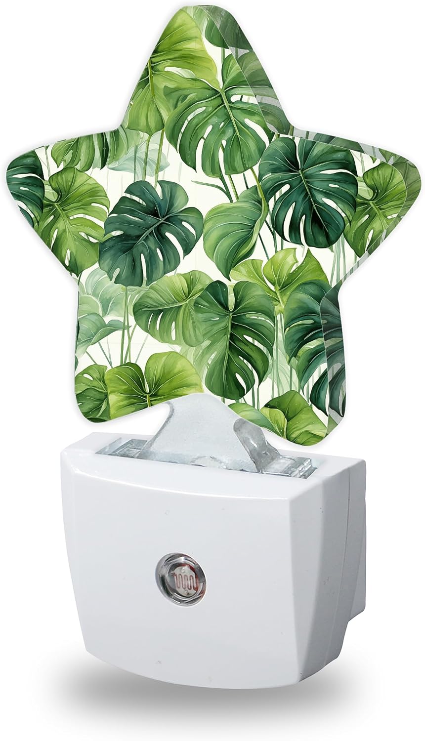Tropical Palm Leaf Night Lights Plug Into Wall, Summer Green Leaves Dusk to Dawn Light Sensor Night Light for Kids, Energy Efficient Sleep…