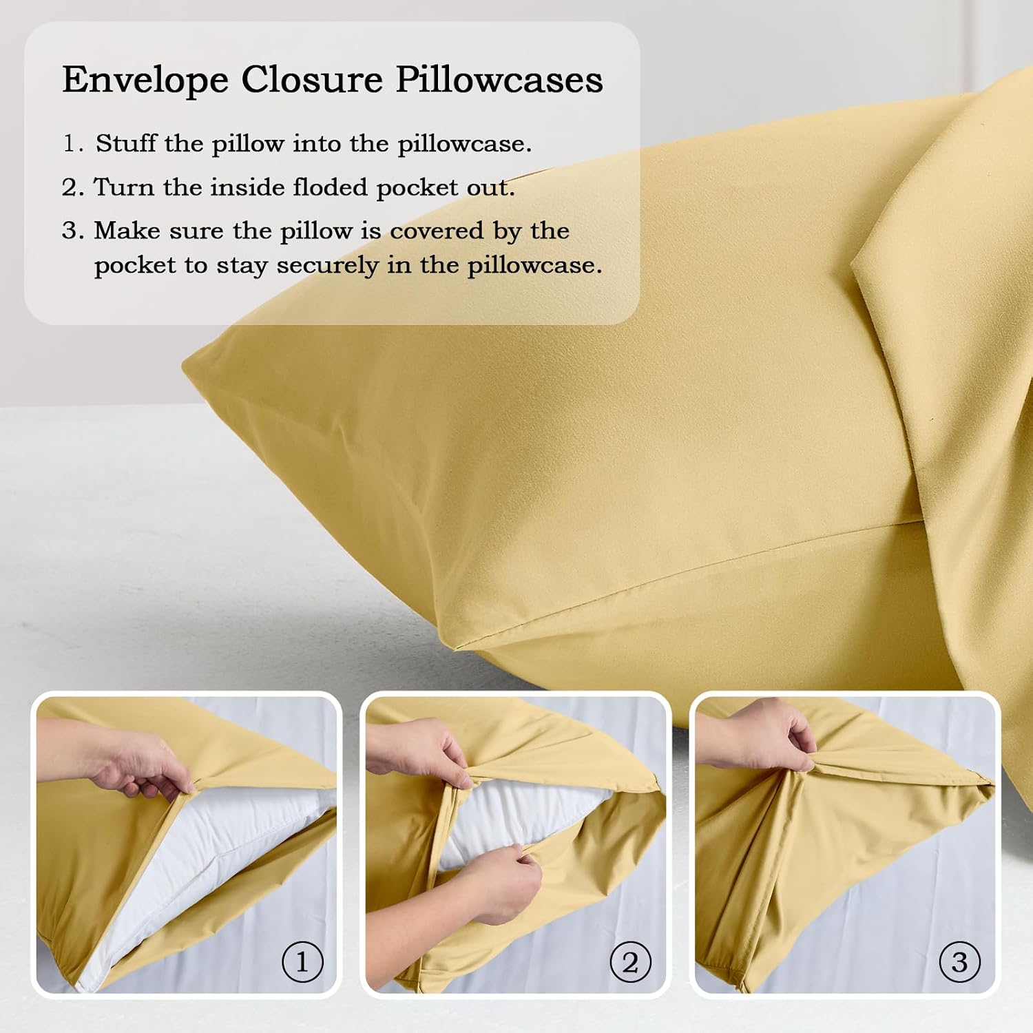 QJFabricCO Q&J Fabric Co. Queen Pillow Cases Set of 2, Brushed Microfiber Pillowcases, Soft, Wrinkle-Free, Fade-Resistant, Pillow Cases Envelope…