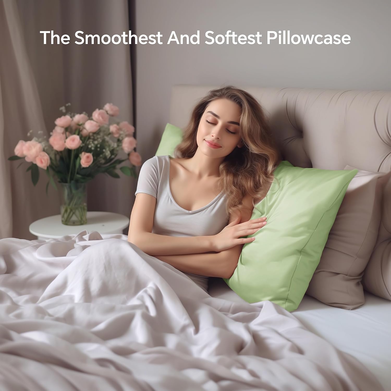 Infiixso Silk Pillow Cases 2 Pack Standard Size, Ultra Smooth & Soft Mulberry Silk Pillow Case for Hair and Skin, Breathable Cooling Silk P…