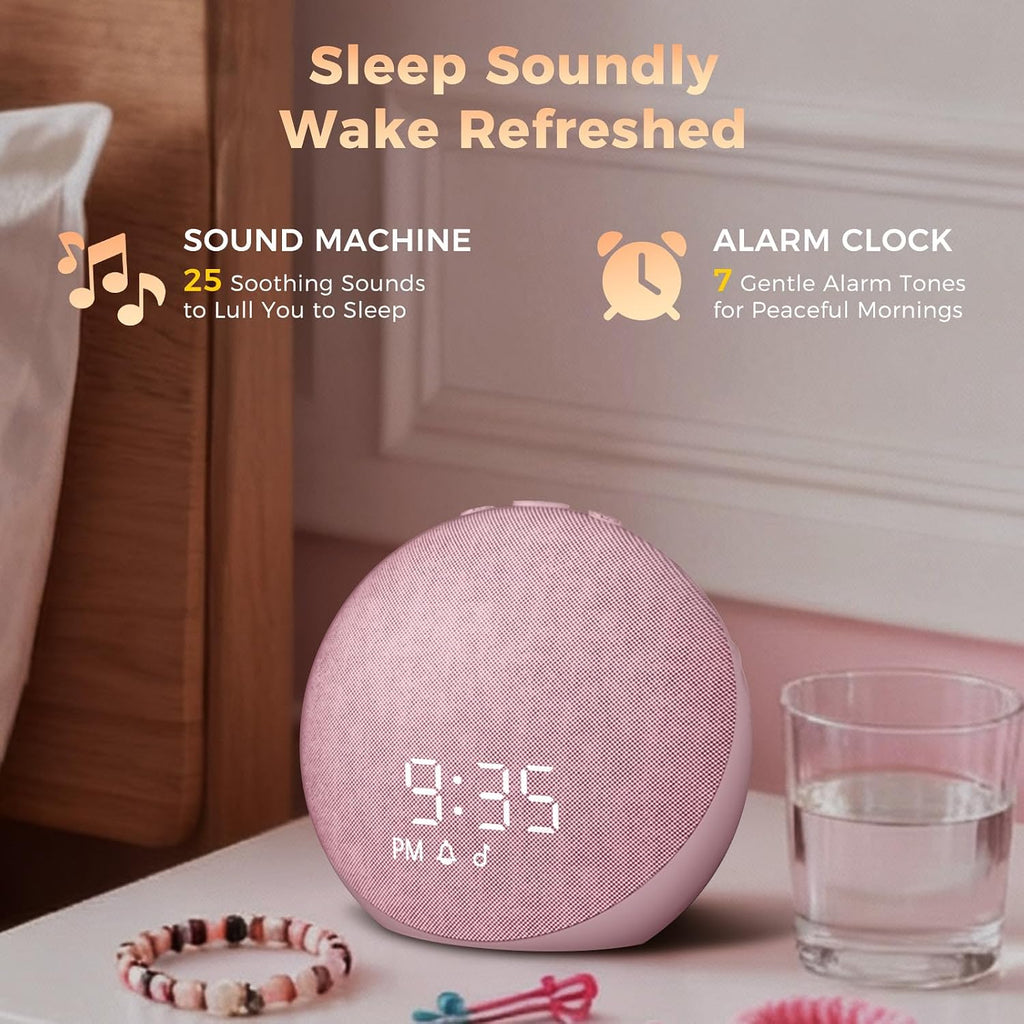 Acedeck Sound Machine Alarm Clock for Bedroom: 25 Natural Sleep Sounds - White Noise Machine for Adults Kids Baby - Gentle Wake Up Alarm wi…