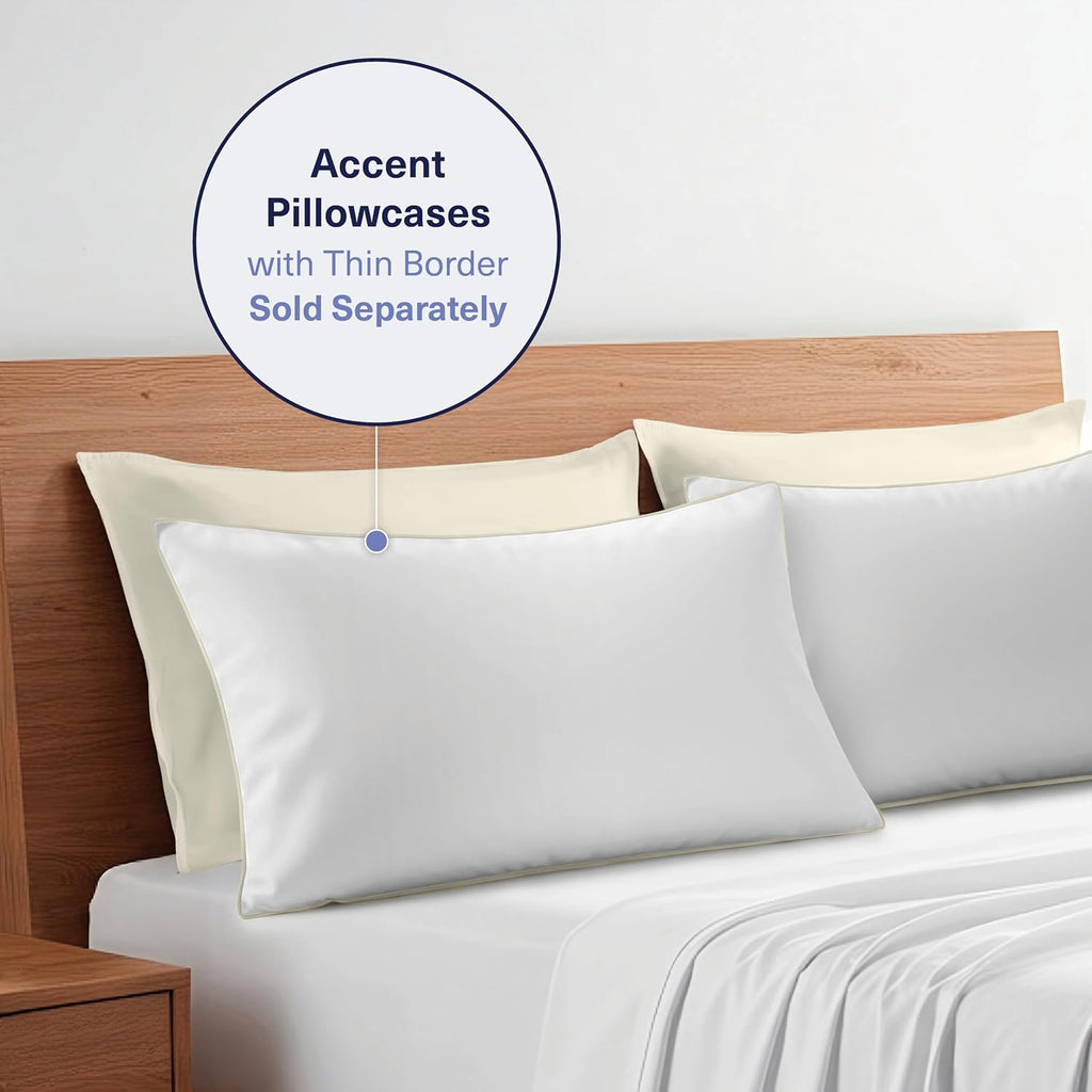 KickoffHome Kickoff Viscose Bamboo Pillowcase, Standard, Set of 2, 100% Organic Hidden Zippered Viscose Bamboo Pillow Case Standard Size, C…