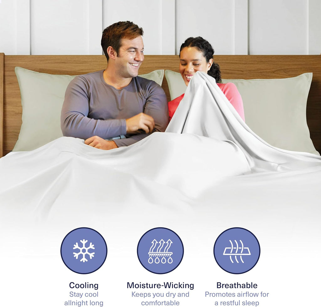 KickoffHome Kickoff Viscose Bamboo Pillowcase, Standard, Set of 2, 100% Organic Hidden Zippered Viscose Bamboo Pillow Case Standard Size, C…