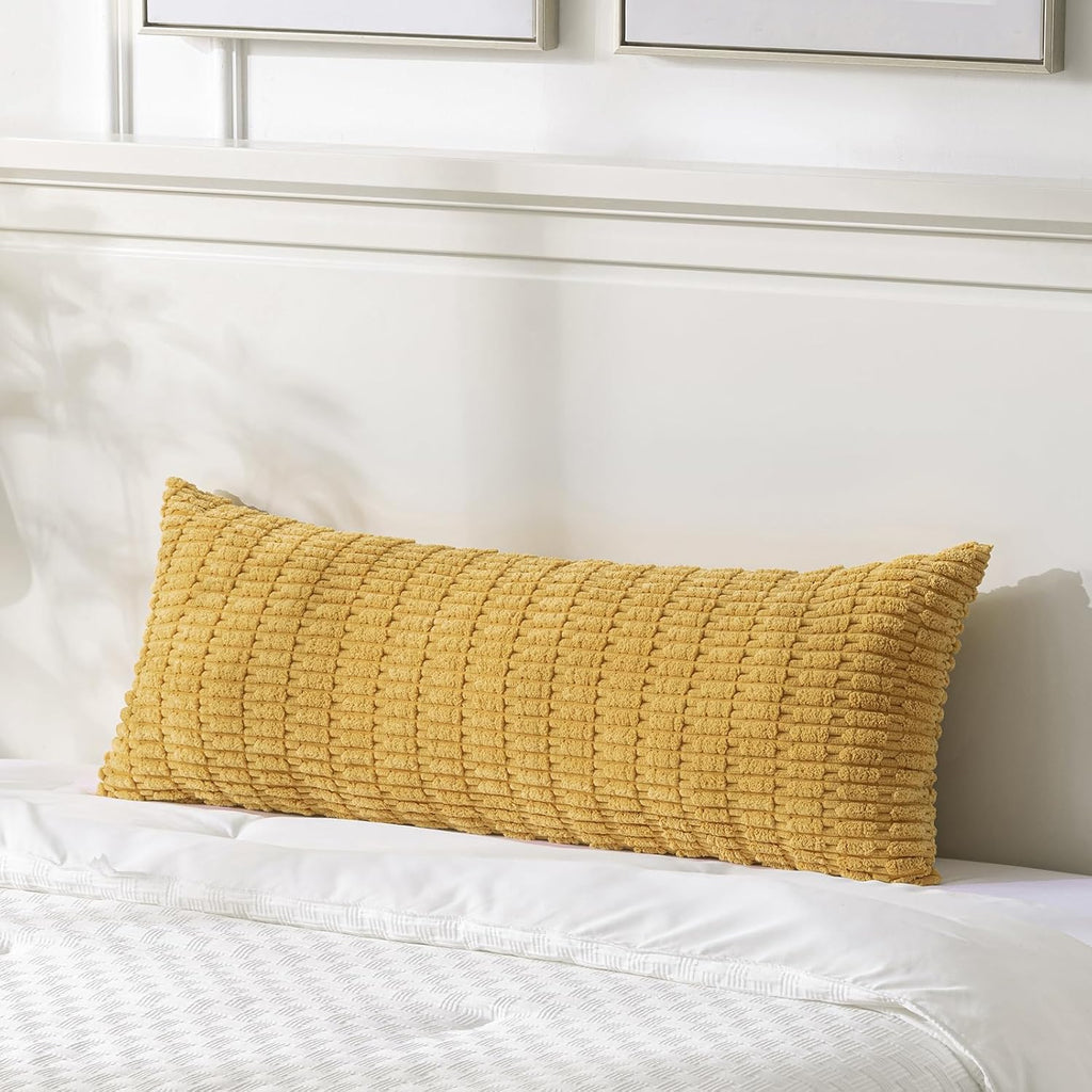 Fancy Homi Decorative Throw Pillow Covers for Bed Couch Bedroom Bench, Soft Corduroy Solid Pillow Case, Rustic Farmhouse Boho Room…