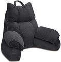 RRPAHWTV Reading Pillow for Bed with High Arm Rests, Back Support Pillow for Sitting Up in Bed with Shredded Memory Foam for Reading, TV…