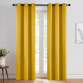 NICETOWN Gold Blackout Cafe Faux Silk Curtains for Small Windows, 42" Wide by 84" Long, 2 Panels, Grommet Privacy Blackout Satin Drapes…