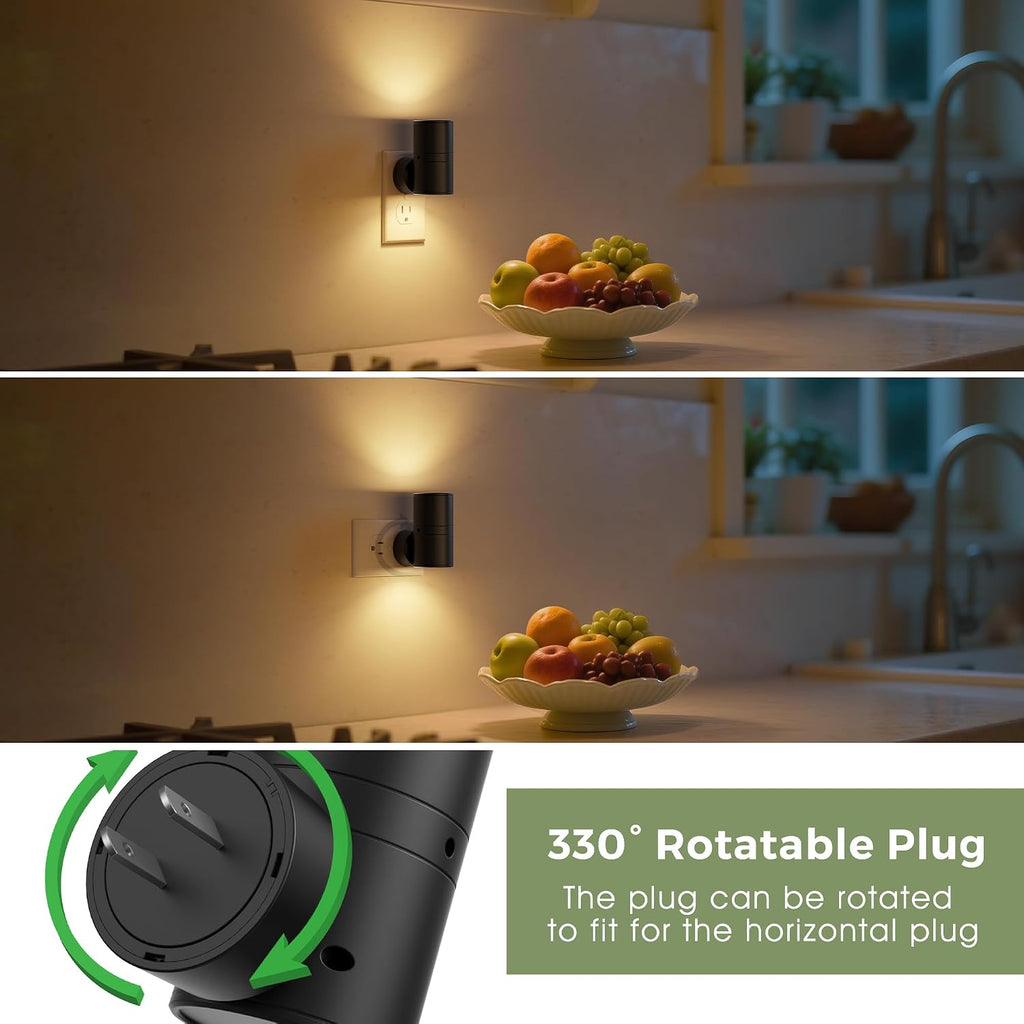 L LOHAS LED Night Light, Night Lights Plug into Wall with 5 Colors, Dusk to Dawn Sensor, 330° Rotating LED Nightlight Plug In for Kids…