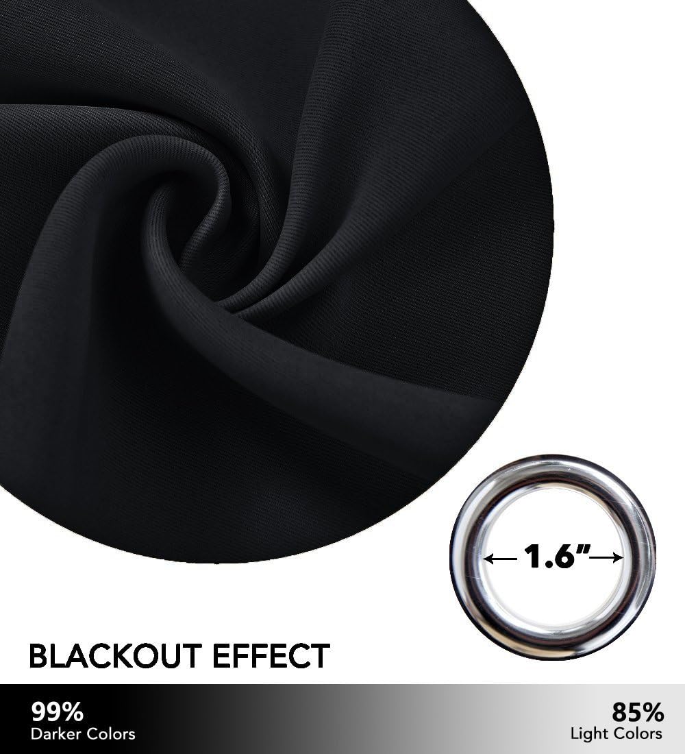 NICETOWN Soundproof Thermal Insulated Blackout Curtain Thermal Insulated Solid Grommet Room Darkening Drape for Dining Room (Single…