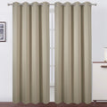 Lemomo Blackout Curtains 52 x 84 Inch Long Beige Curtains Set of 2 Panels Room Darkening Curtains for Bedroom and Living Room 84 Inch silver