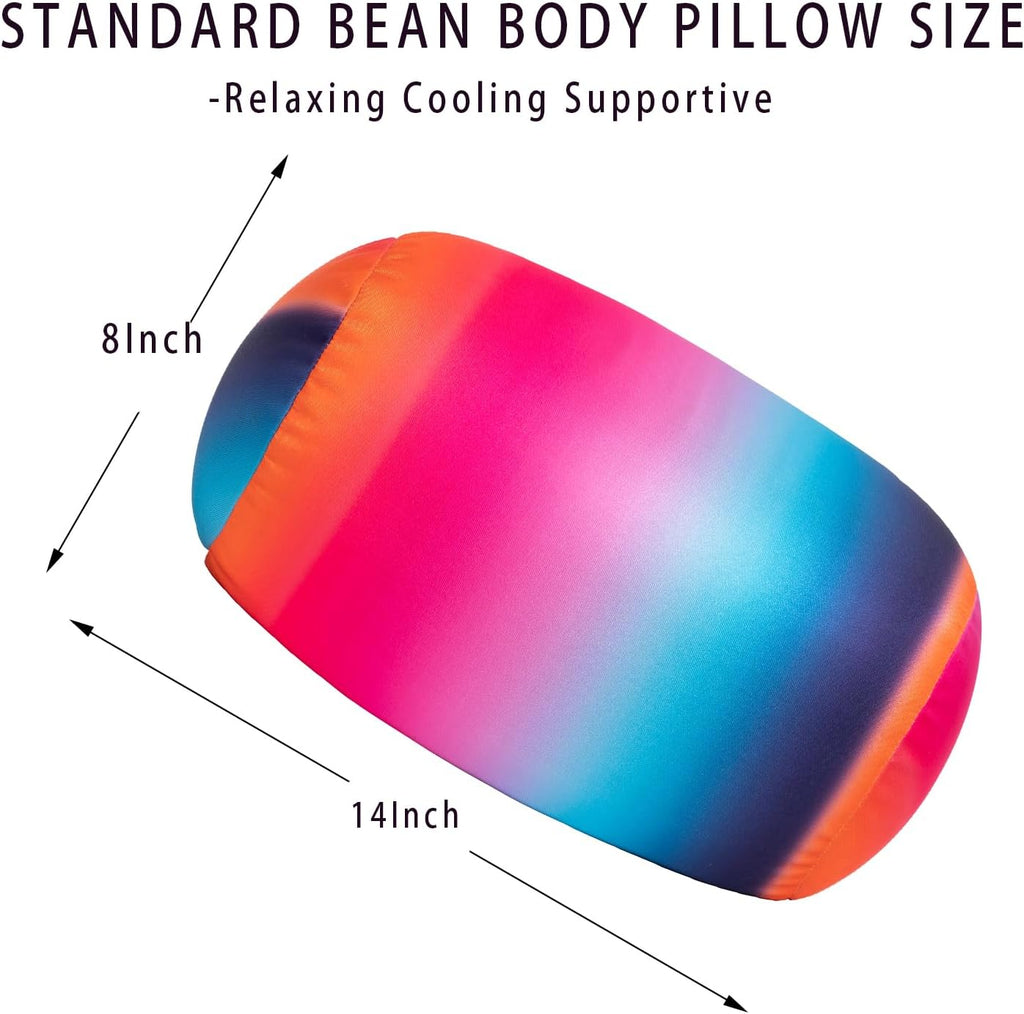 Squishy Microbead Neck Pillow, 7Inch x 12Inch Soft Travel Body Bed Pillow Bean Pillow for Kids Adult Chair Sleeping Car Seat, Fun…