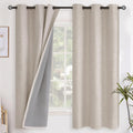 YoungsTex Oatmeal Linen Blackout Curtains for Bedroom 63 Inch Length, Light Blocking Short Window Drapes for Living Room Farmhouse Thermal…