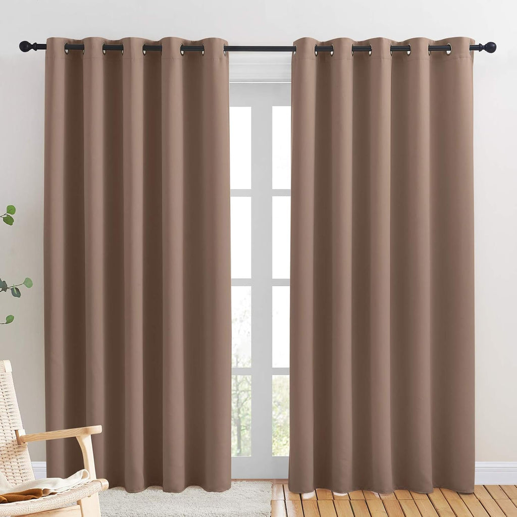 NICETOWN Window Draperies Blackout Curtain Panels, Window Treatment Thermal Insulated Solid Grommet Blackout Drapes for Bedroom (1 Pair…