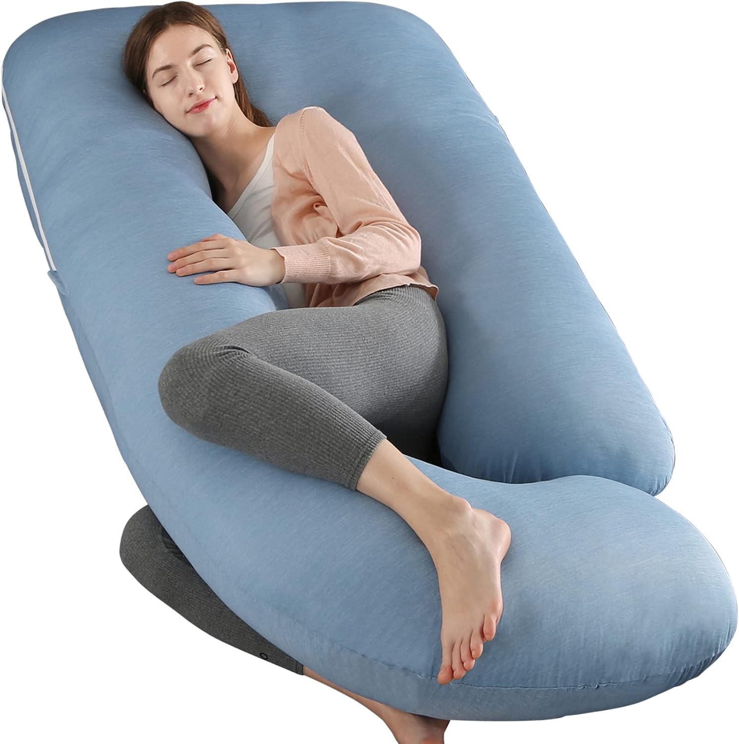 Elover Cooling Pregnancy Pillows for Sleeping, U Shaped Full Body Pillow with Removable Cover, Pregnant Women Must Haves, Maternity…