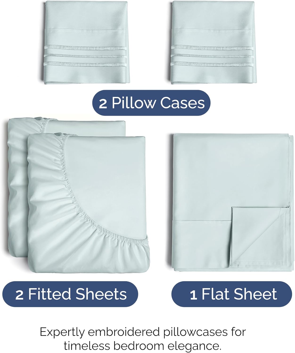 Split King Size 5 Piece Sheet Set - Comfy Breathable & Cooling Sheets - Hotel Luxury Bed Sheets for Women & Men - Deep Pockets, Easy-Fit…