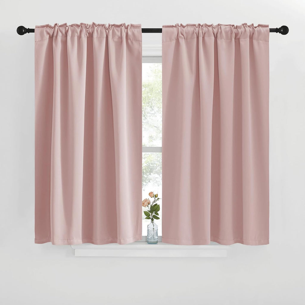 NICETOWN Window Treatment Blackout Curtains and Draperies - (Blush Pink Color) 42x40 inch, 2 Panels, Room Darkening Blackout Panel Drapes…