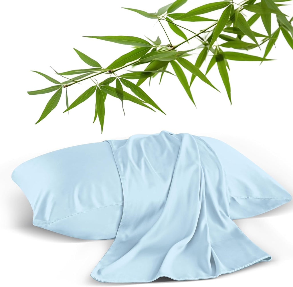 ShunjieHome 4 Pack Bamboo Viscose Pillow Protectors Toddler Size, 400 Thread Count Cooling Zippered Pillowcases for Hot Sleepers & Night Sw…