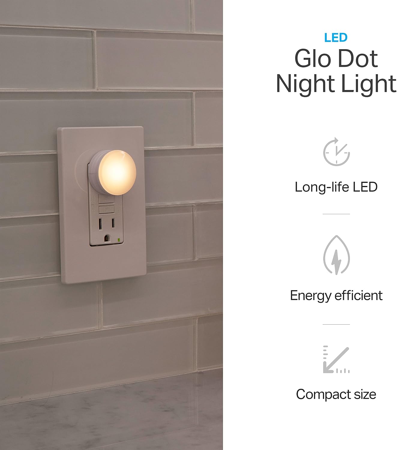 Lights By Night Mini LED Night Light, Plug-In, Dusk To Dawn Sensor, Warm White, Compact, Ambient Lighting, LED Lights for Bedroom…