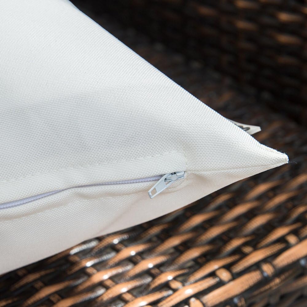 MIULEE Pack of 2 Decorative Outdoor Waterproof Pillow Covers Square Garden Cushion Sham Throw Pillowcase Shell for Spring Patio Tent…