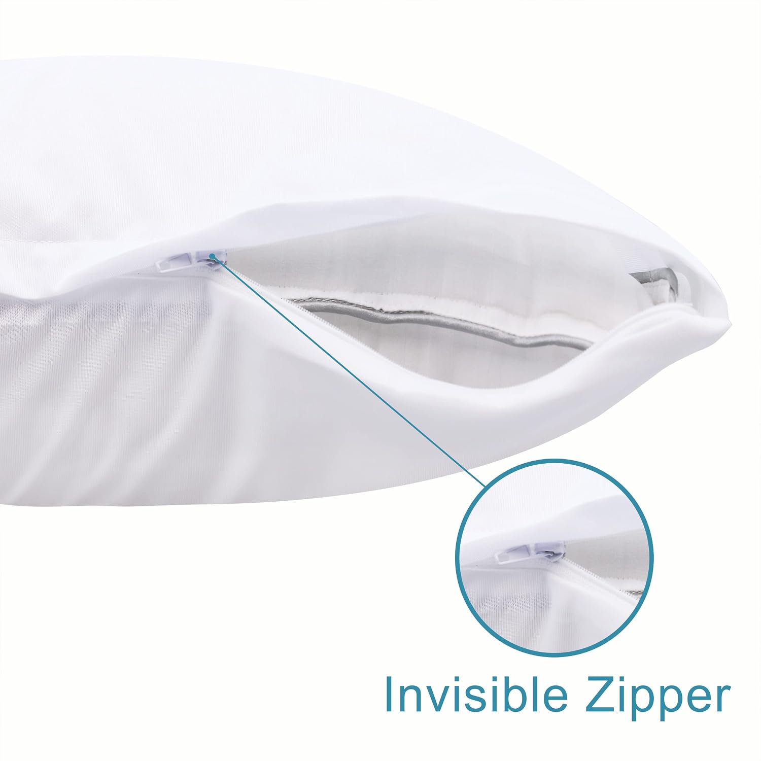 Ntbay 4 Pack Zippered Waterproof Standard Pillow Protectors, Super Soft Quiet Zip Pillow Protectors, 20x26 Inches Jersey Pure White Waterpr…