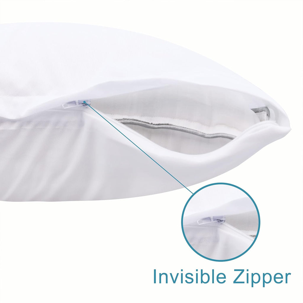 Ntbay 4 Pack Zippered Waterproof Toddler Pillow Protectors, Super Soft Quiet Zip Baby Pillow Protectors, 13x18 Inches Jersey Pure White Wat…