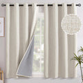 YoungsTex Linen Blackout Curtains 54 Inches Long for Bedroom, Full Room Darkening Grommets Window Drapes Thermal Insulated Burlap Textured…