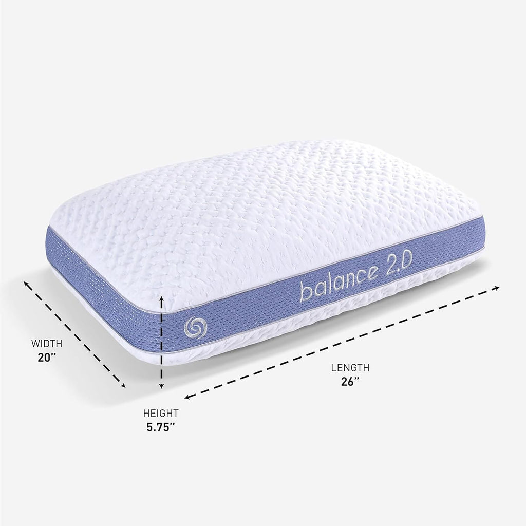 Bedgear Balance Performance Pillow – 2.0 - Moisture Wicking Bed Pillow for All Sleep Positions - Medium Firmness Bed Pillow - Washable…