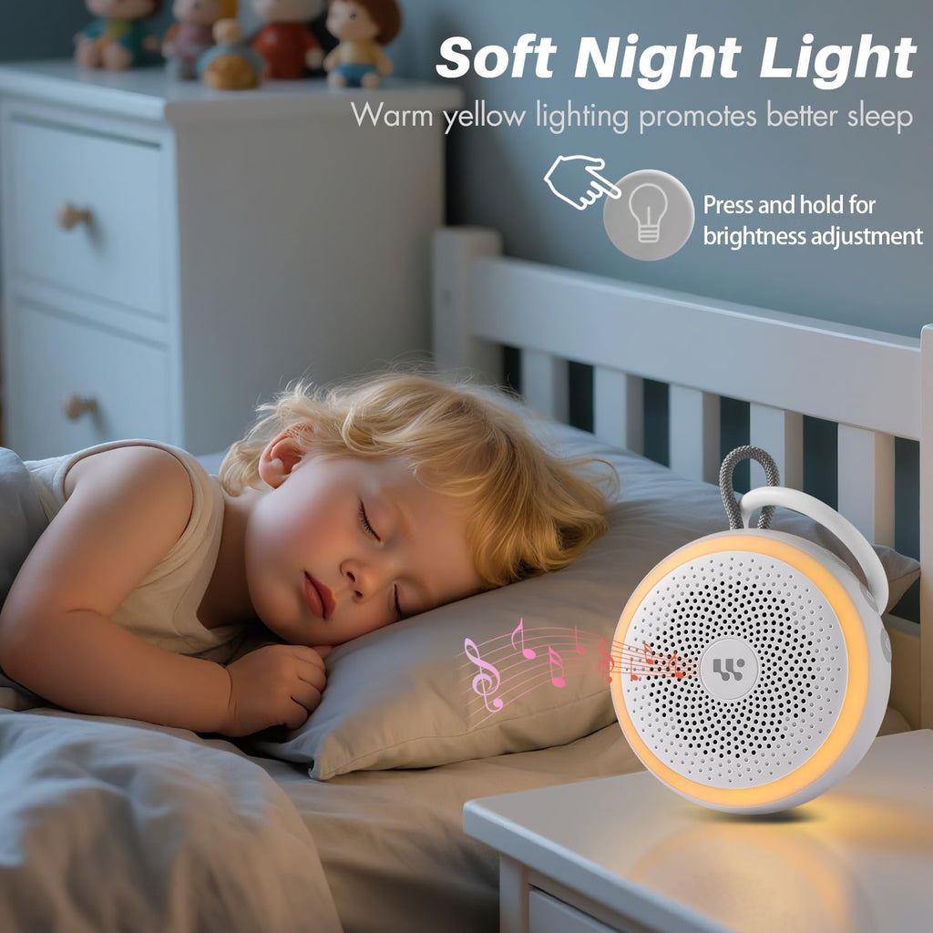 WorWoder White Noise Machine - Portable Sound Machine for Baby Adult, 20 Non-looping Soothing Sound, Noise Canceling for Sleeping, Sound Th…