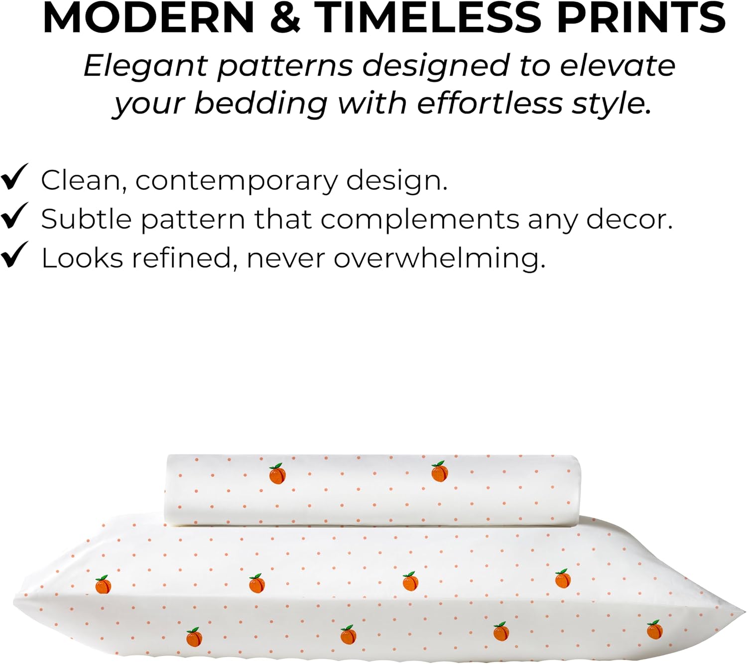 Twin XL Fitted Sheet with 18" Deep Pockets, No Flat - Percale Weave Natural - Breathable 100% Cotton Printed Bedding, 1 Fitted Sheet + 1…