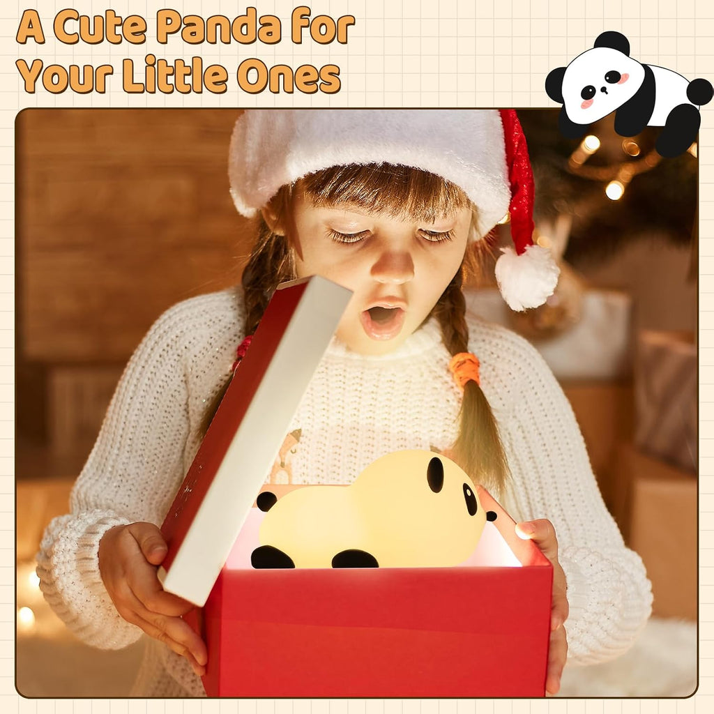 Saluoke Panda Night Light for Kids: Squishy Silicone Animal Light,7 Soft Colors, Tap Control, Rechargeable, Sleep Timer, Battery Baby Nightligh…