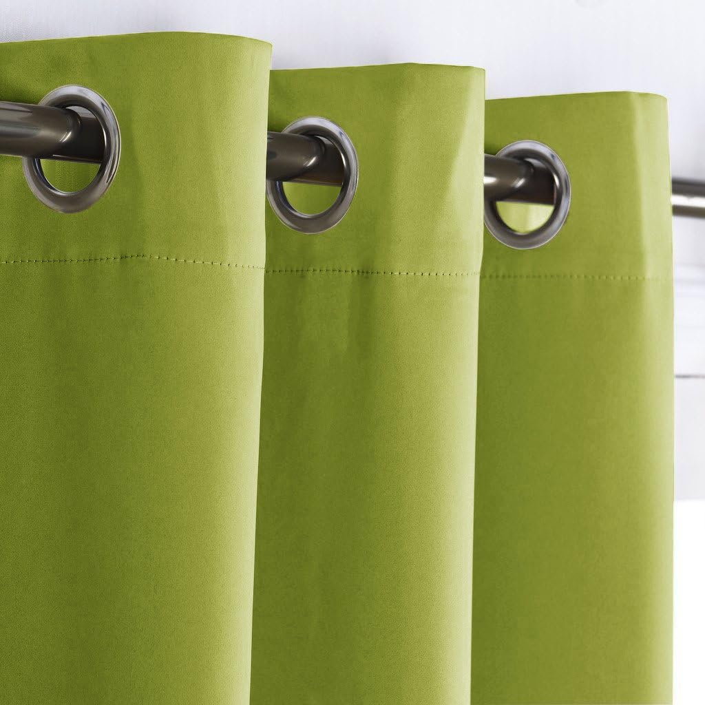 NICETOWN Green Curtain for Bedroom 84 inches Window Treatment Thermal Insulated Solid Grommet Blackout Drapery/Drape for Doors (1 Panel…