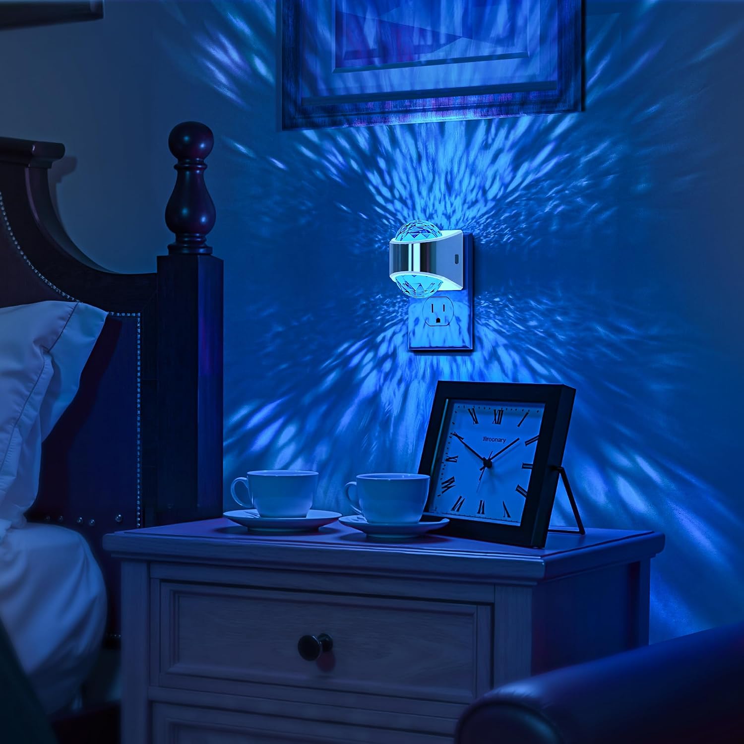 Night Lights Plug into Wall, Star Projector for Bedroom, Silver Night Light Projector for Kids, 9-Color RGB Galaxy Nightlight with Dusk…