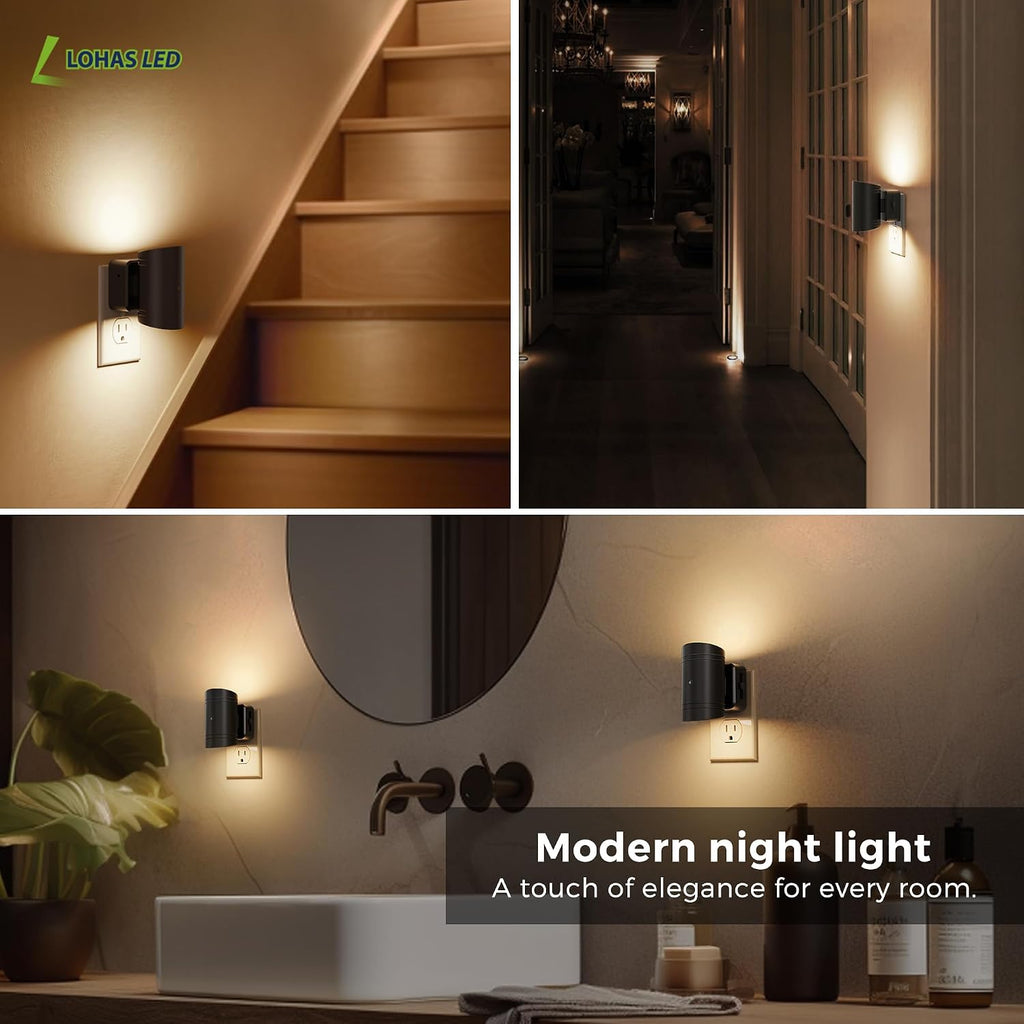 L LOHAS LED Night Light, Dimmable Night Lights Plug into Wall,2 Pack Nightlight for Kids,180° Rotatable, 3000K 0-150LM Dimmable Night…