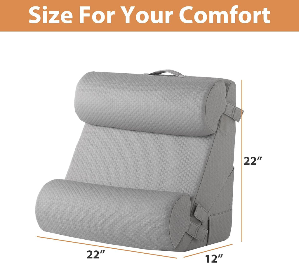 EnjoyaBetterLifeFromHere BIEEZZK 4PCS Wedge Pillow Set for After Surgery, Back Pillow for Bed Sitting up, 9&12inch Adjustable Memory Foam B…