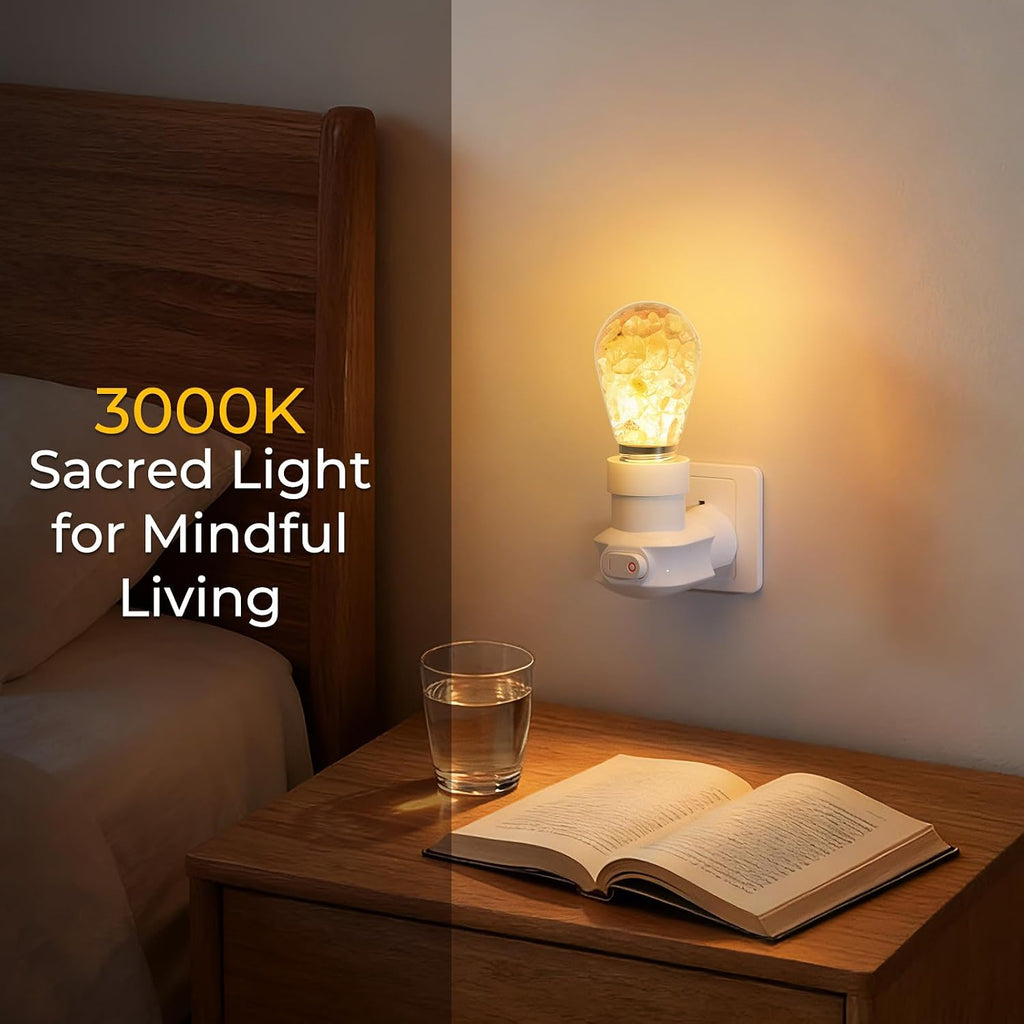 Zuria Zuria Plug-in Crystal Healing Night Light with Switch, Spiritual Crystals Lamp Plug-into Wall Soft White 3000K Plug in Healing…