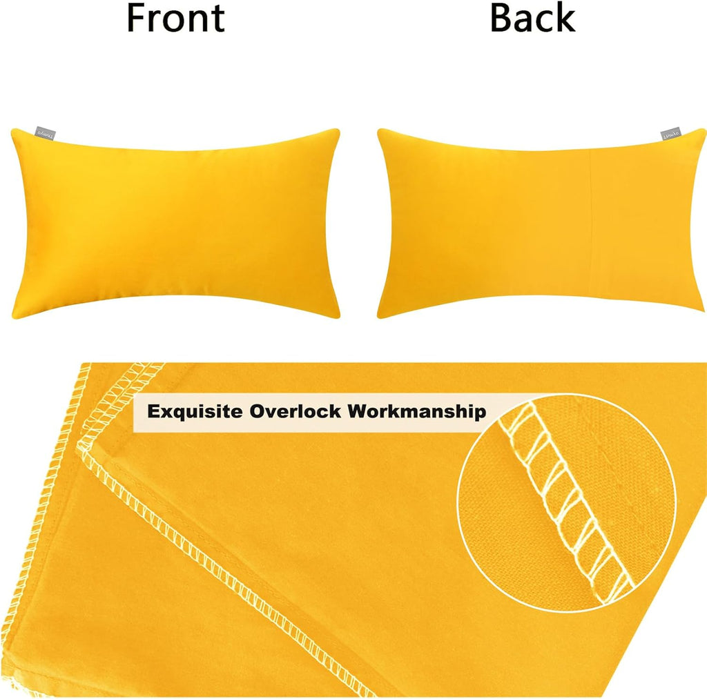 Thmyo 4-Pack 100% Cotton Lumbar Comfortable Solid Decorative Throw Pillow Case, Thmyo Rectangle Cushion Cover Pillowcase Sublimation Blank P…